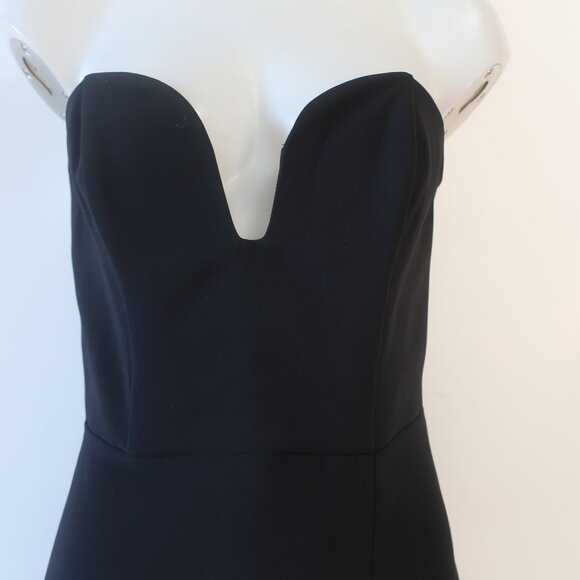 NWT Womens Amanda Uprichard Black Strapless Midi Dress M - Picture 8 of 13